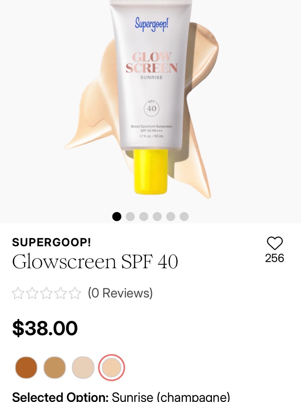 New SUPERGOOP! Glowscreen SPF 40 (champagne)